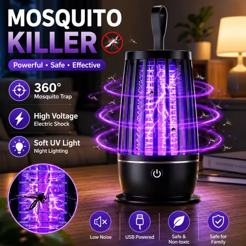 StarOLED indoor mosquito killer lamp with 360° UV trap on a living room side table